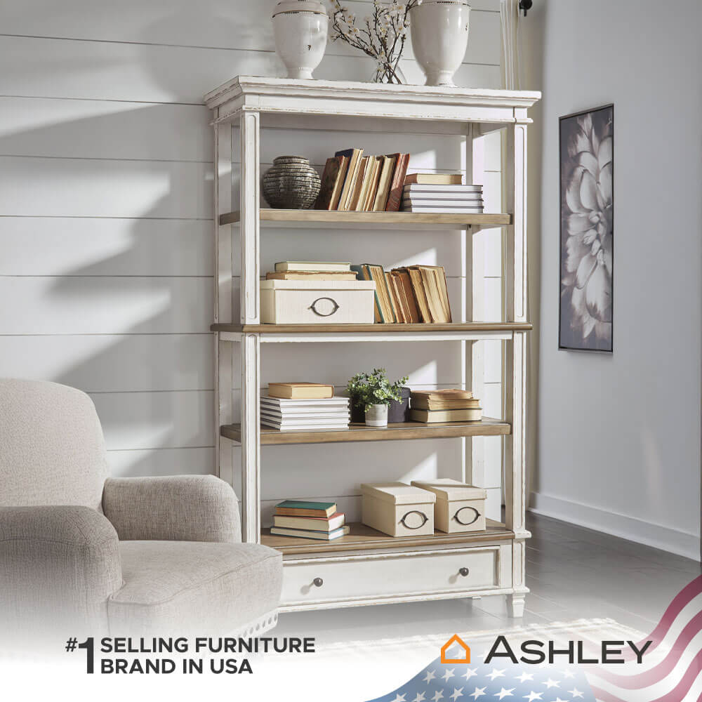 ชั้นวางของโล่ง 4 ชั้น 1 ลิ้นชัก ASHLEY FURNITURE HOMESTORE รุ่น REALYN สีขาววินเทจ