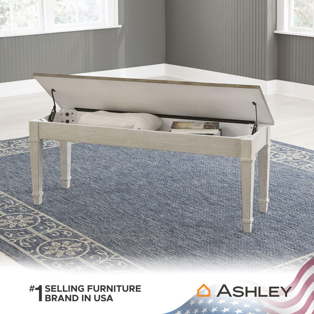 ม้านั่งพร้อมช่องเก็บของ ASHLEY FURNITURE HOMESTORE รุ่น SKEMPTON/121 สีขาววินเทจ_5