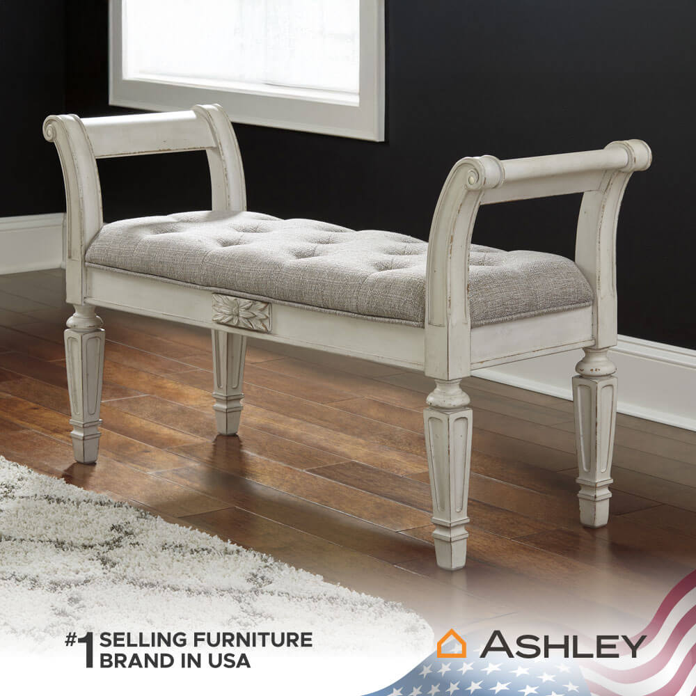 ม้านั่ง ASHLEY FURNITURE HOMESTORE รุ่น REALYN/116 สีขาววินเทจ_6