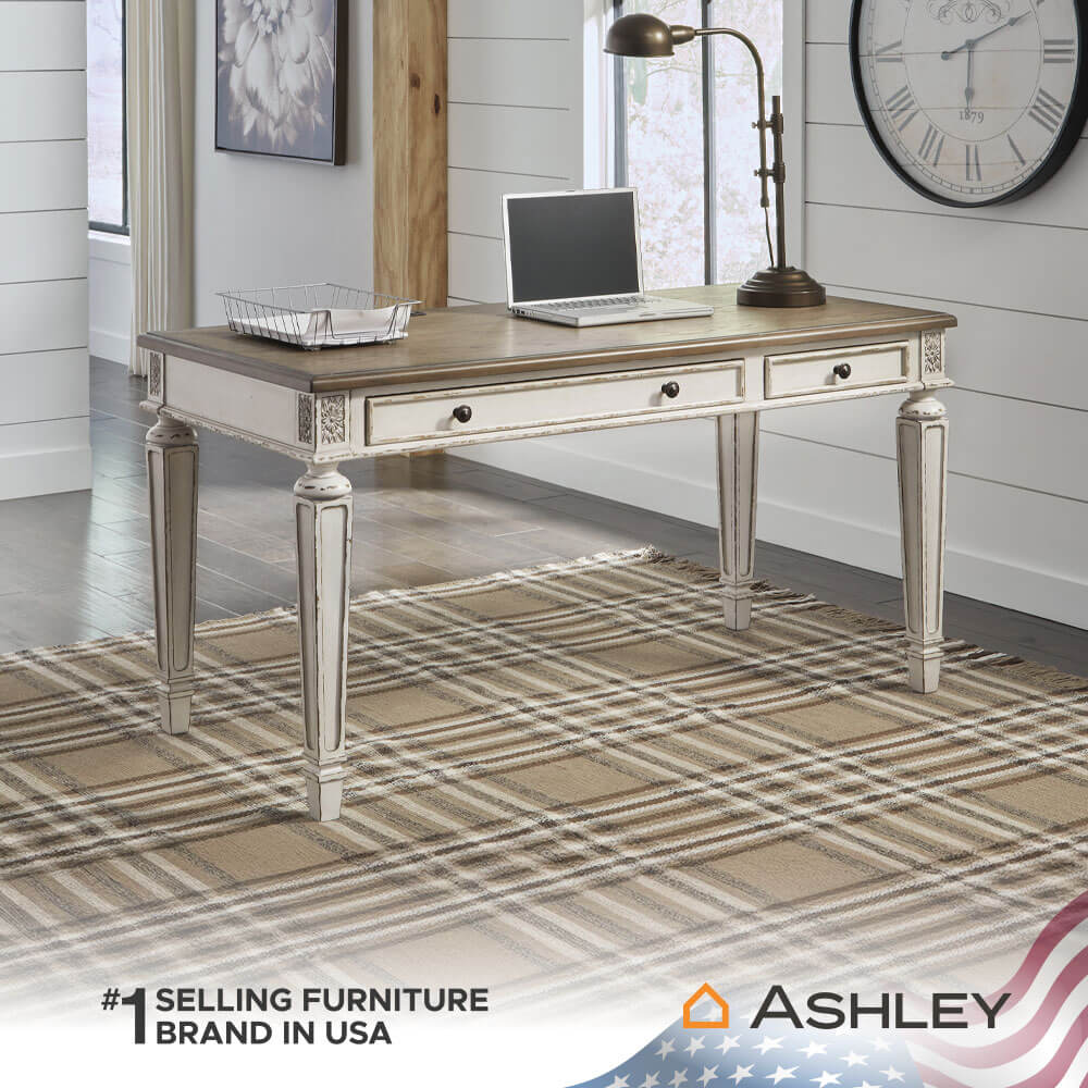 โต๊ะทำงาน ASHLEY FURNITURE HOMESTORE รุ่น REALYN/152 สีขาววินเทจ