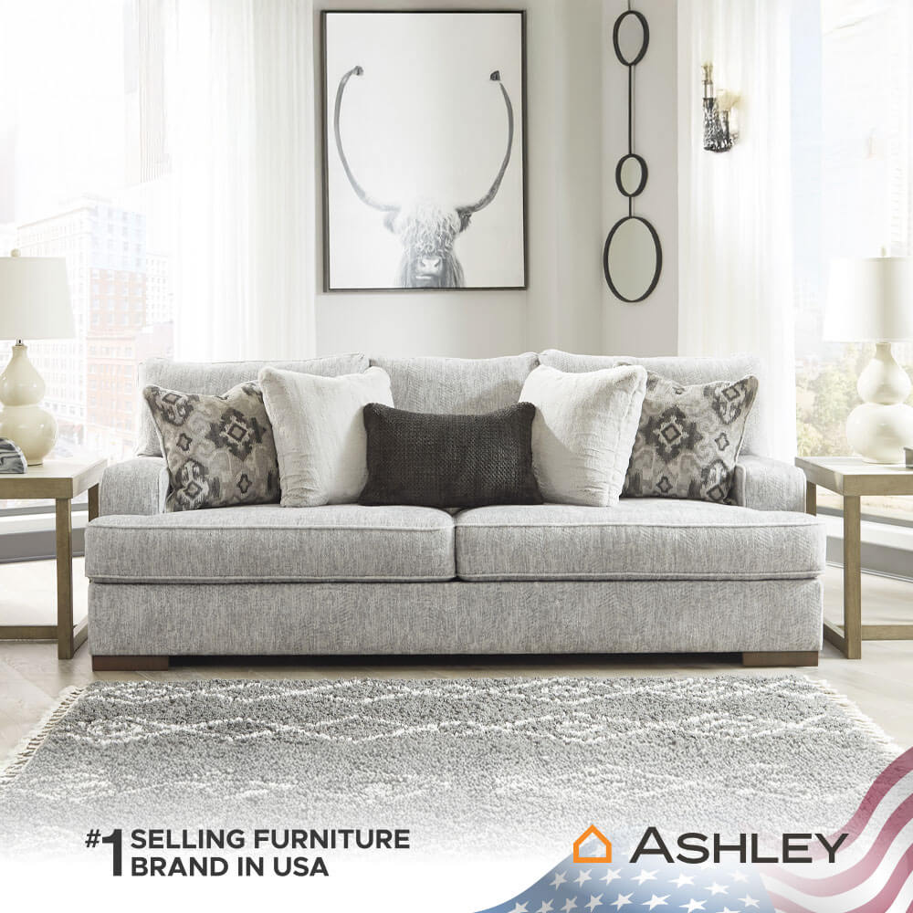 โซฟา 3 ที่นั่ง ASHLEY FURNITURE HOMESTORE รุ่น MERCADO/3 สีเทาอ่อน