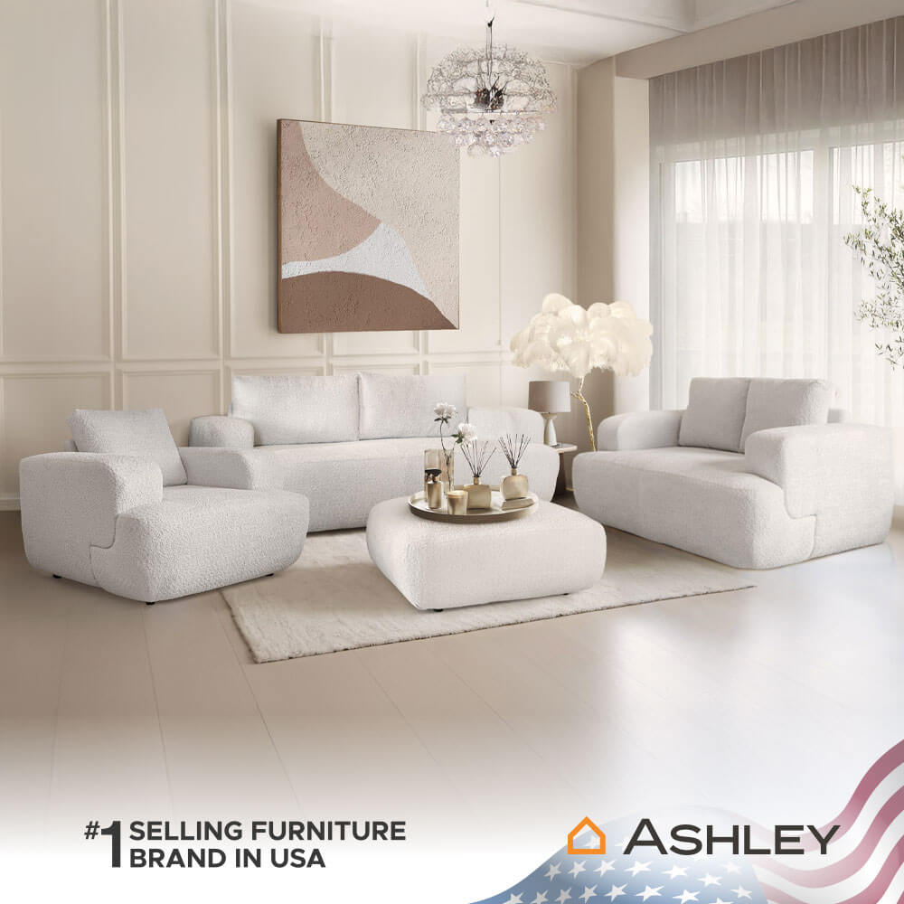 โซฟา 2 ที่นั่ง ASHLEY FURNITURE HOMESTORE รุ่น BRAVESTONE/2 สีเทาอ่อน