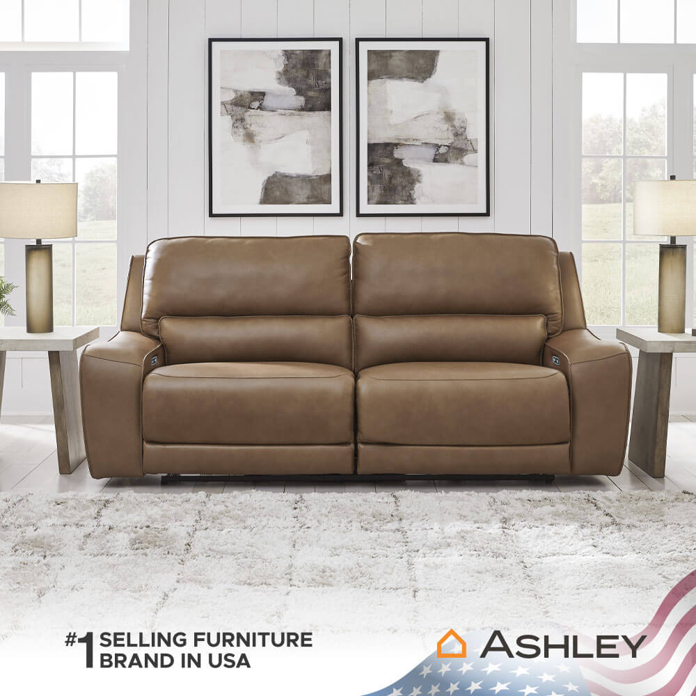 โซฟาปรับเอนนอนไฟฟ้า, 2 ที่นั่ง ASHLEY FURNITURE HOMESTORE รุ่น SILVERBROOKE/2RRM สีน้ำตาล