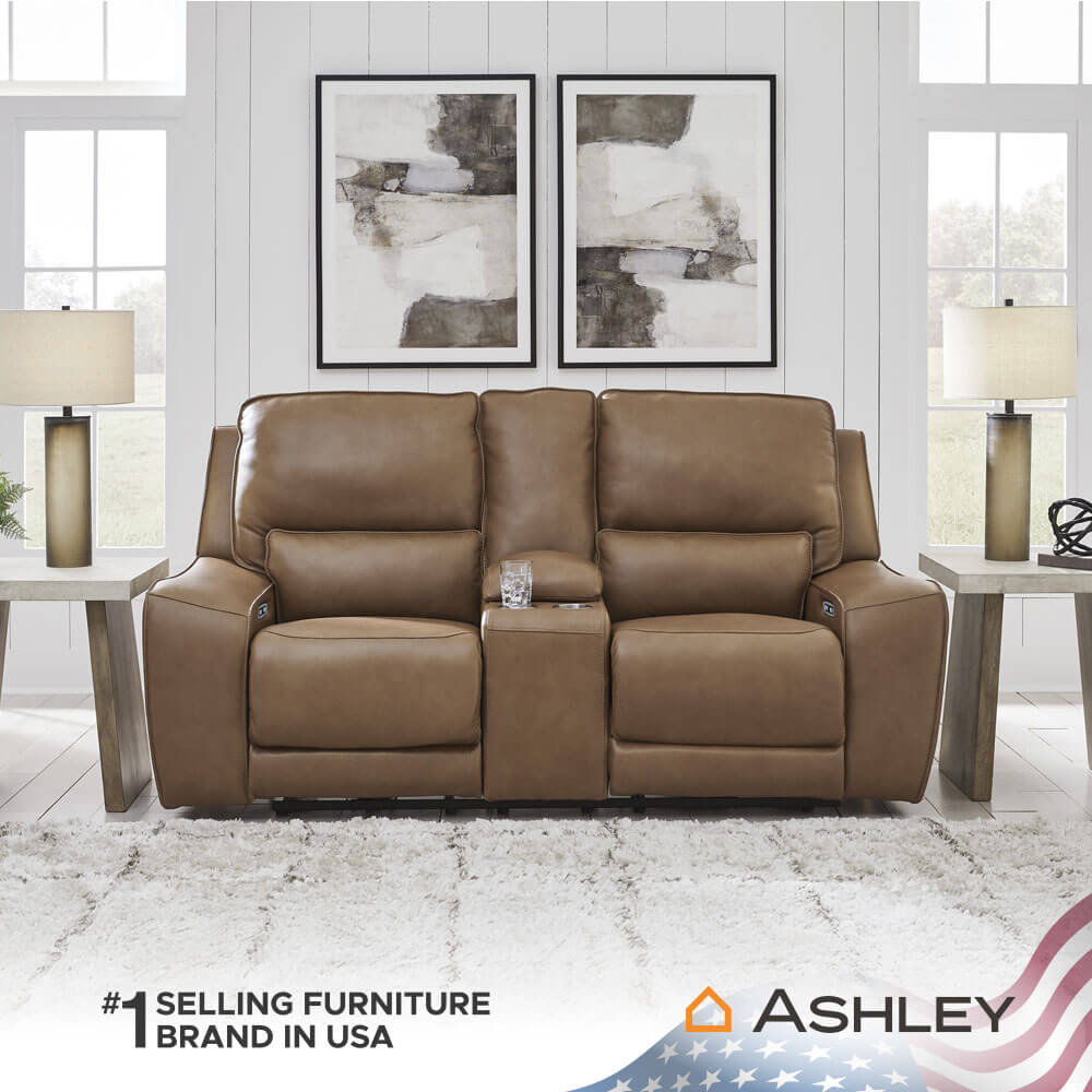 โซฟาปรับเอนนอนไฟฟ้า 2 ที่นั่งพร้อมคอนโซล ASHLEY FURNITURE HOMESTORE รุ่น SILVERBROOKE/2RRM สีน้ำตาล