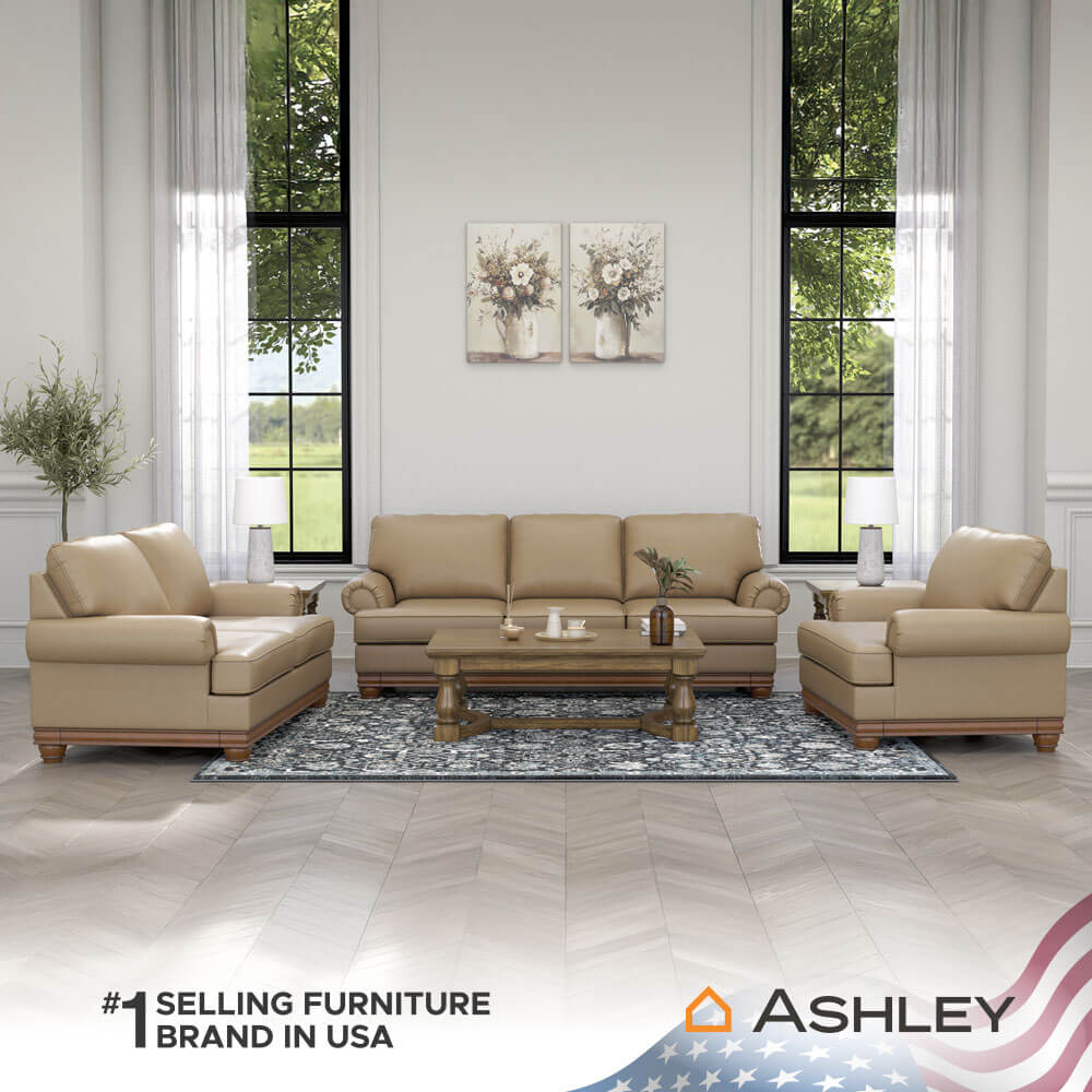 โซฟา 2 ที่นั่ง ASHLEY FURNITURE HOMESTORE รุ่น STOUGHTON-O/2 สีน้ำตาล_5