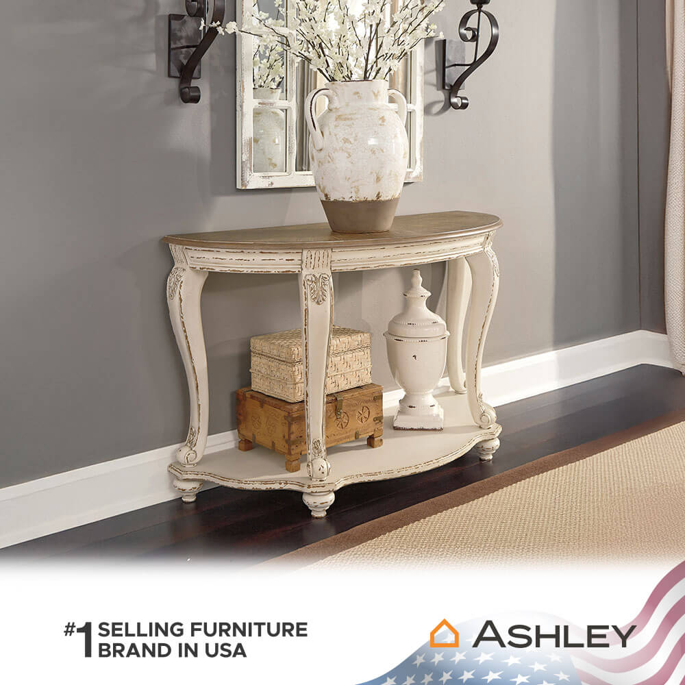 โต๊ะคอนโซล ASHLEY FURNITURE HOMESTORE รุ่น REALYN/121 สีขาววินเทจ