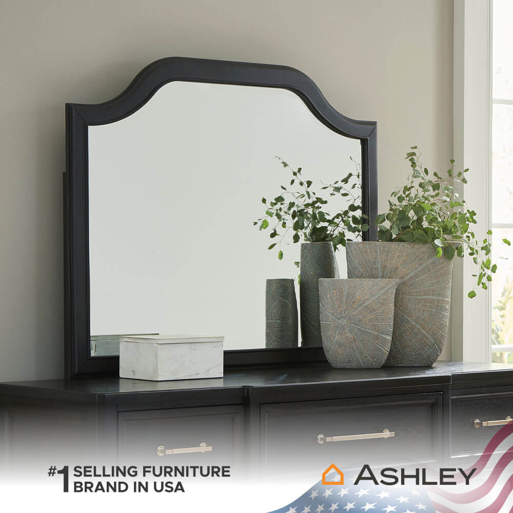 กระจกตั้งโต๊ะ ASHLEY FURNITURE HOMESTORE รุ่น WELLTERN/116x90 สีดำ