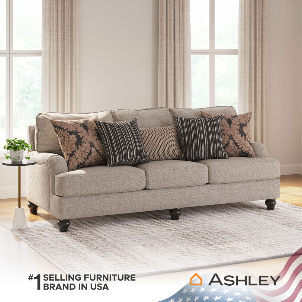 โซฟา 3 ที่นั่ง ASHLEY FURNITURE HOMESTORE รุ่น FERMOY/3 สีน้ำตาลอ่อน