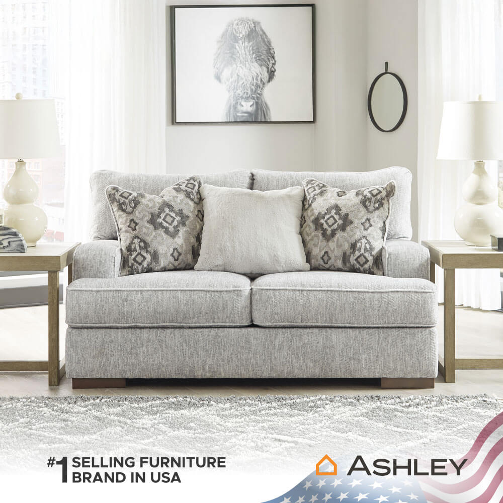 โซฟา 2 ที่นั่ง ASHLEY FURNITURE HOMESTORE รุ่น MERCADO/2 สีเทาอ่อน