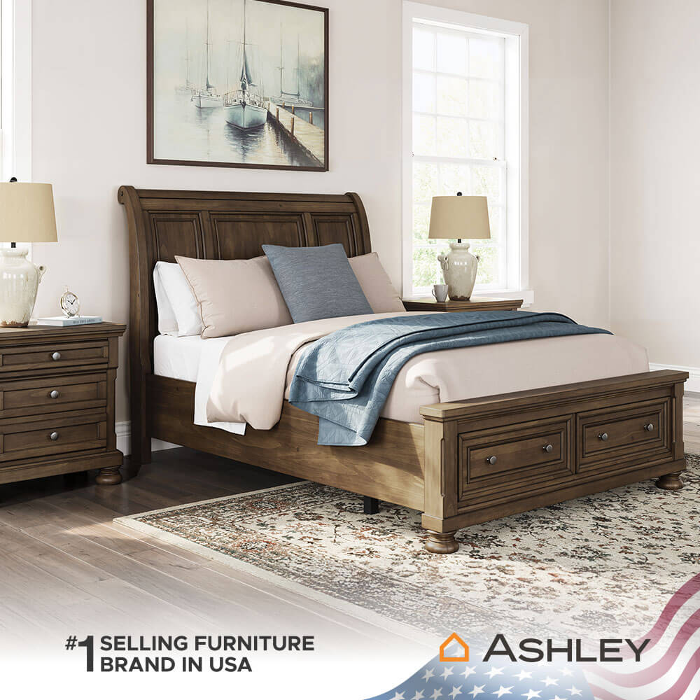 เตียงนอนขนาด 5 ฟุต ASHLEY FURNITURE HOMESTORE รุ่น FLYNNTER/150 สีน้ำตาล