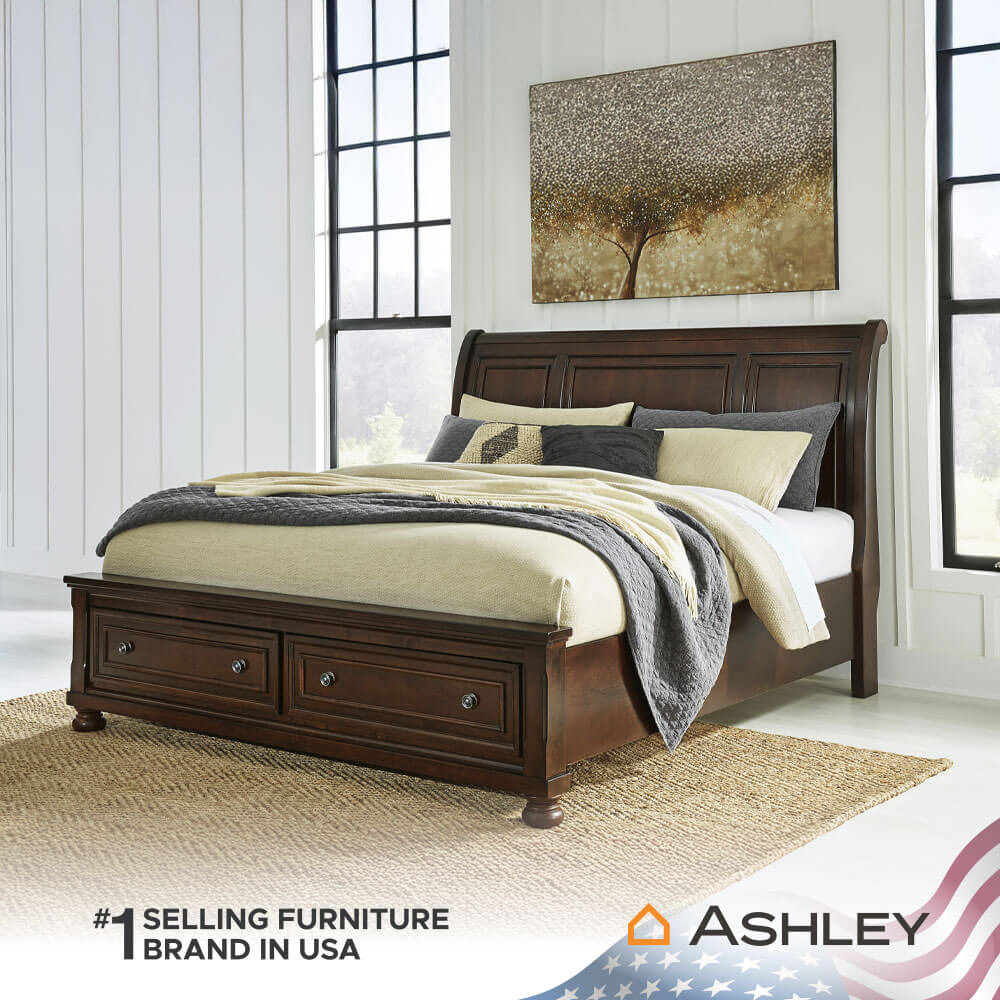 เตียงนอนขนาด 6 ฟุต ASHLEY FURNITURE HOMESTORE รุ่น PORTER/180 สีน้ำตาล