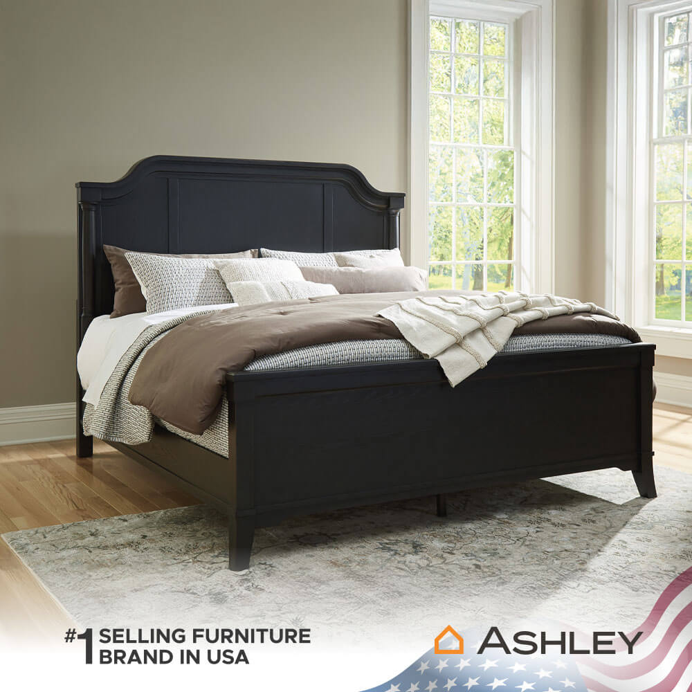 เตียงนอนขนาด 6 ฟุต ASHLEY FURNITURE HOMESTORE รุ่น WELLTERN/180 สีดำ