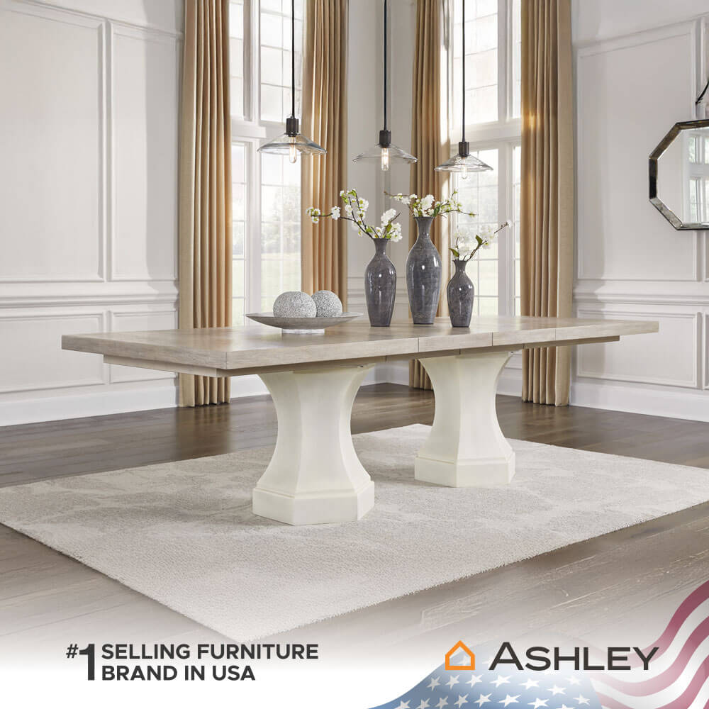 โต๊ะอาหาร ปรับขนาดได้ ASHLEY FURNITURE HOMESTORE รุ่น JORLAINA/182-274 สีไม้ธรรมชาติ