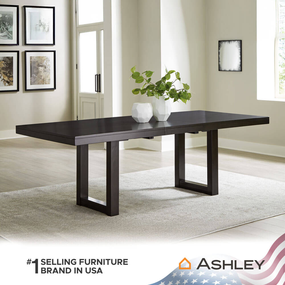โต๊ะอาหาร ปรับขนาดได้ ASHLEY FURNITURE HOMESTORE รุ่น NEYMORTON/183-228 สีน้ำตาลเข้ม