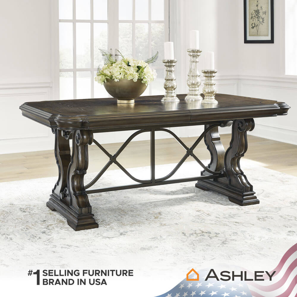 โต๊ะอาหาร ปรับขนาดได้ ASHLEY FURNITURE HOMESTORE รุ่น MAYLEE/183-275 สีน้ำตาลเข้ม