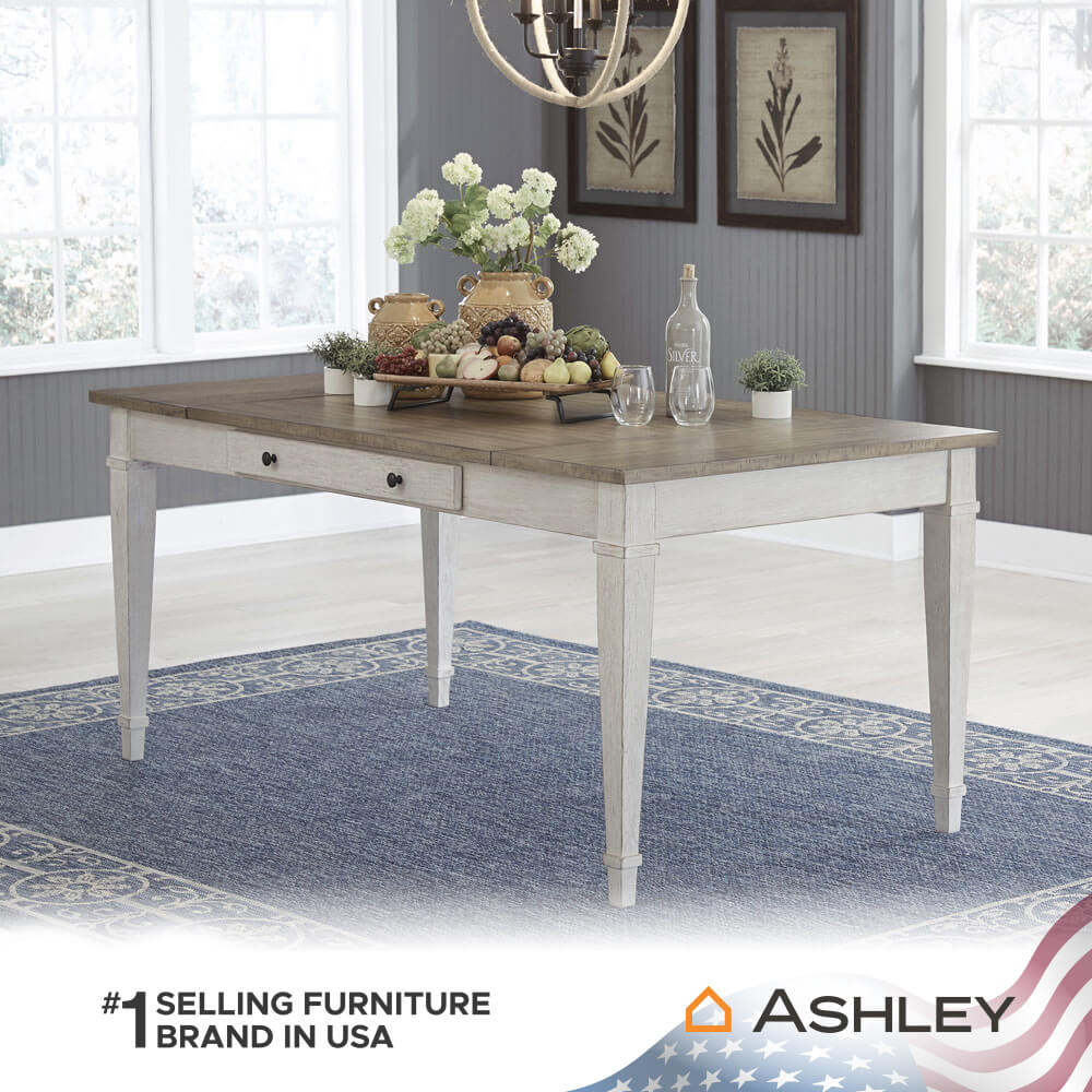 โต๊ะอาหารพร้อมลิฟท์ท็อป ASHLEY FURNITURE HOMESTORE รุ่น SKEMPTON/167 สีขาววินเทจ
