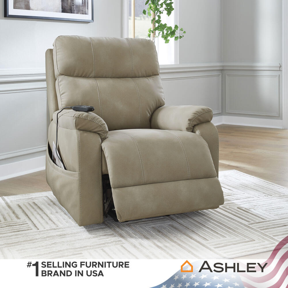 โซฟาปรับเอนไฟฟ้า 1 ที่นั่ง ASHLEY FURNITURE HOMESTORE รุ่น NEXT-GEN DURAPELLA/1RM สีน้ำตาลอ่อน