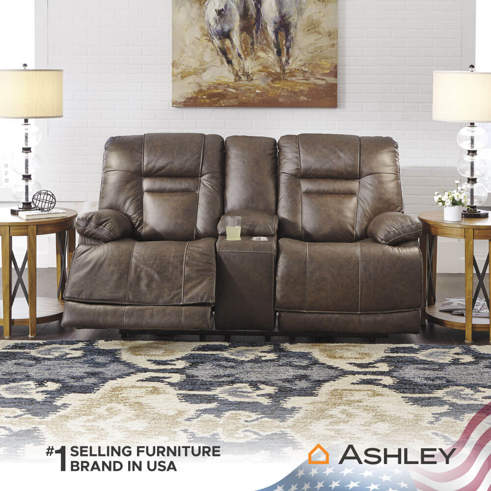 โซฟาปรับเอนไฟฟ้า 2 ที่นั่งพร้อมที่วางแขน ASHLEY FURNITURE HOMESTORE รุ่น WURSTROW/2RRM สีน้ำตาล