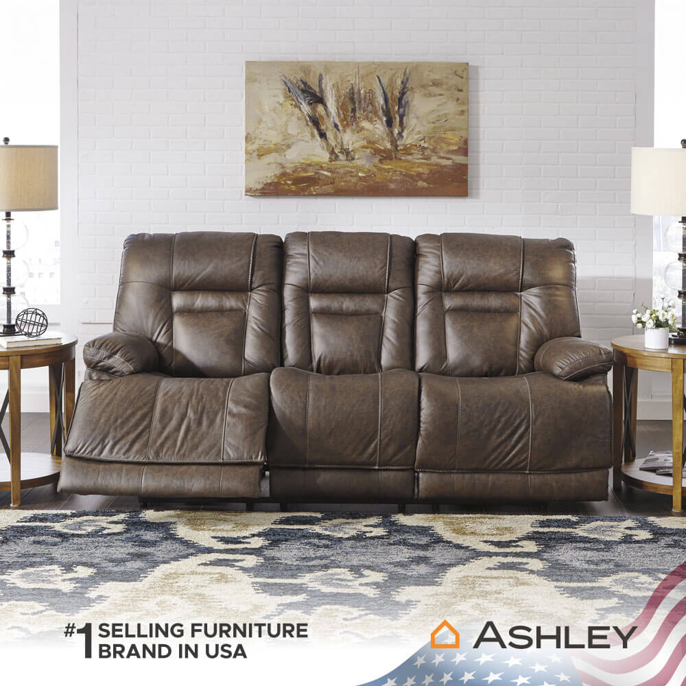 โซฟาปรับเอนไฟฟ้า 3 ที่นั่ง พร้อมพนักพิงศีรษะปรับได้ ASHLEY FURNITURE HOMESTORE รุ่น WURSTROW/3RRM สีน้ำตาล