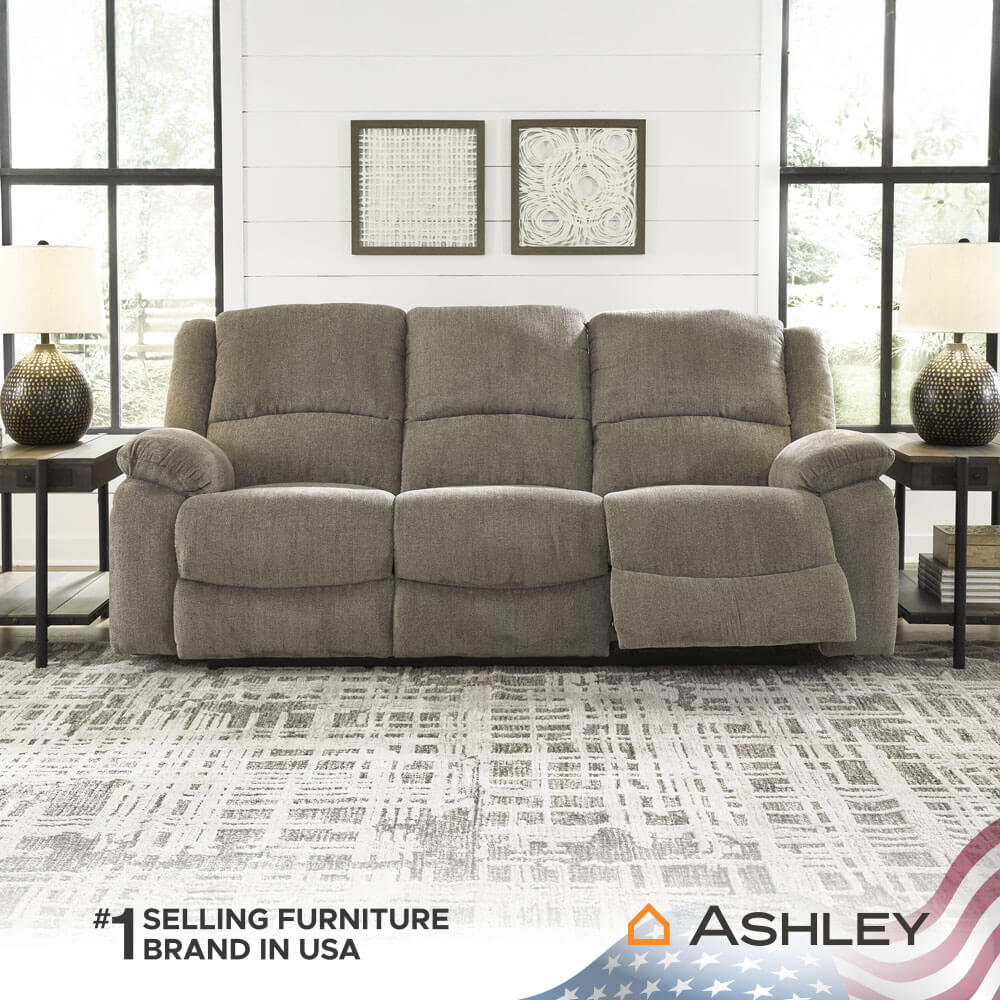 โซฟาปรับเอนนอน 3 ที่นั่ง ASHLEY FURNITURE HOMESTORE รุ่น DRAYCOLL/3RRM สีน้ำตาลอ่อน