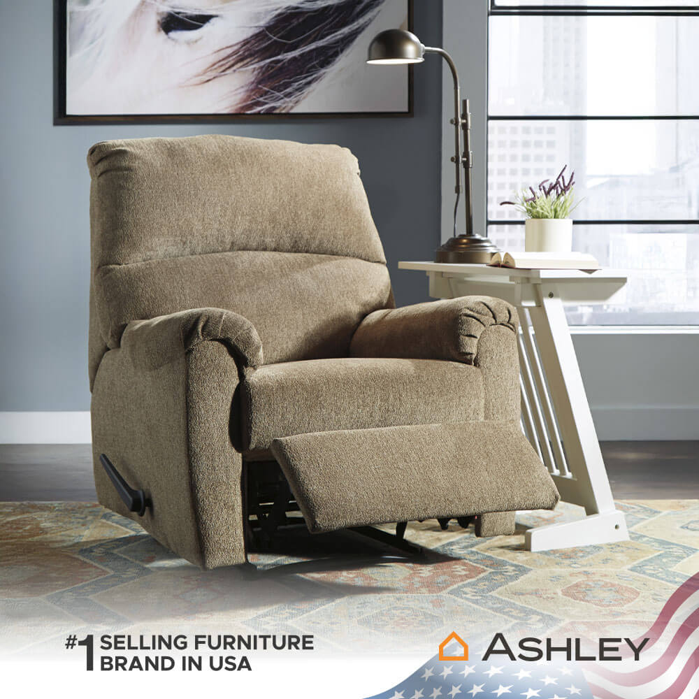 โซฟาปรับเอนนอน 1 ที่นั่ง ASHLEY FURNITURE HOMESTORE รุ่น NERVIANO/1R สีน้ำตาล