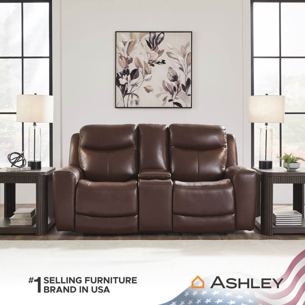 โซฟาปรับเอนนอนไฟฟ้า 2 ที่นั่งพร้อมที่วางแขน ASHLEY FURNITURE HOMESTORE  รุ่น MOMENTUM MOVES/2RRM สีน้ำตาลเข้ม