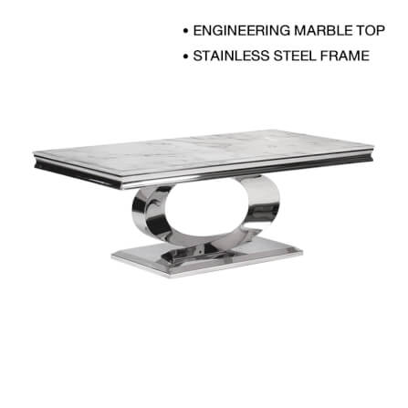โต๊ะกลาง CHIC REPUBLIC รุ่น MENDIOLA-CH/130 MARBLE สีขาว_0