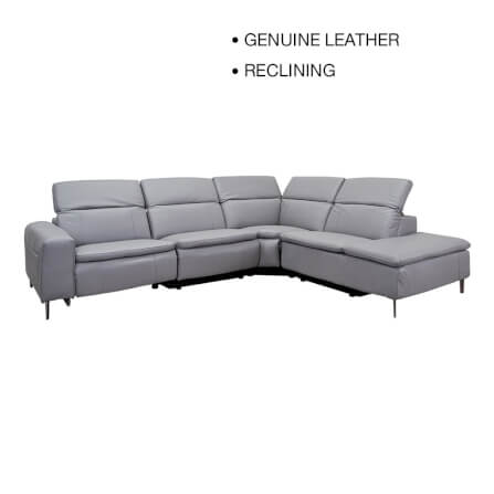 โซฟาปรับเอนนอนเข้ามุมด้านซ้าย/ไฟฟ้า CHIC REPUBLIC รุ่น CEDAR/RM-L สีเทา_0