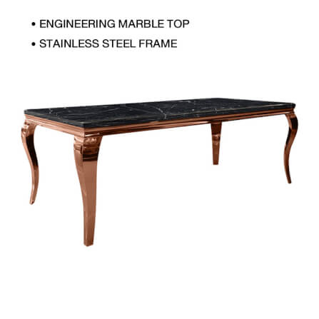 โต๊ะอาหาร CHIC REPUBLIC รุ่น SANTIAGO-RG/220 MARBLE สีดำ_0