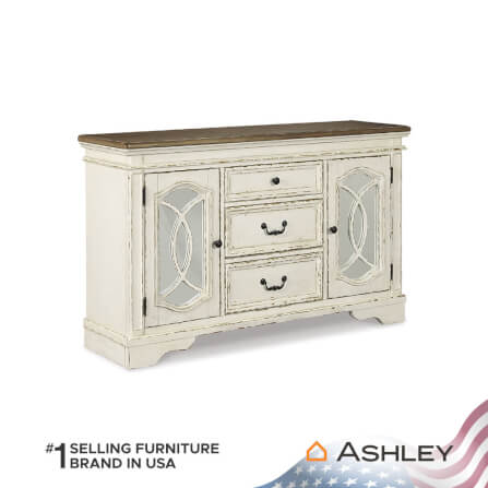 ตู้เตี้ยบานผสม ASHLEY FURNITURE HOMESTORE รุ่น REALYN/162 สีขาววินเทจ_0