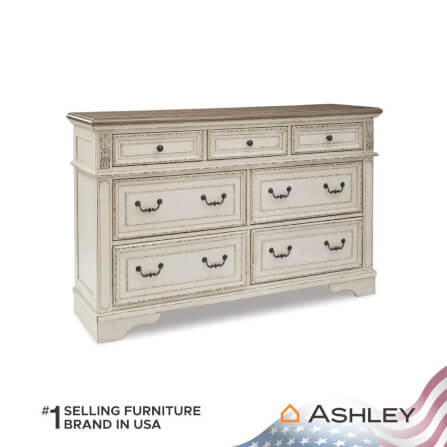 ตู้ลิ้นชัก 7 ลิ้นชัก ASHLEY FURNITURE HOMESTORE รุ่น REALYN/162 สีขาววินเทจ_0