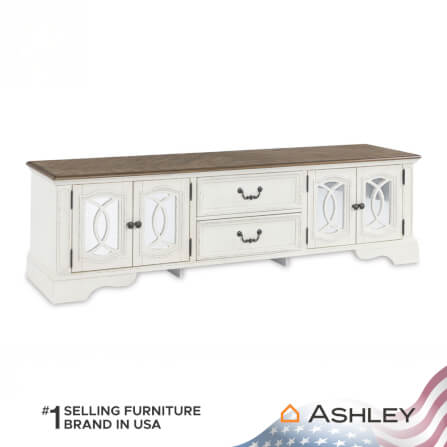 ตู้วางทีวี ASHLEY FURNITURE HOMESTORE รุ่น REALYN/200 สีขาววินเทจ_0
