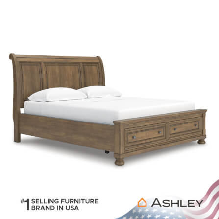 เตียง 6 ฟุต ASHLEY FURNITURE HOMESTORE รุ่น VANDENMORE/180 สีน้ำตาล_0