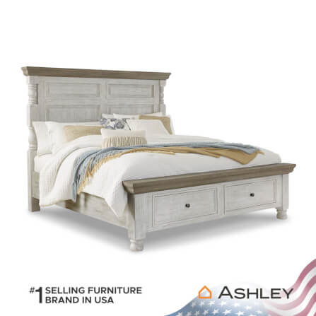 เตียงนอนขนาด 6 ฟุต ASHLEY FURNITURE HOMESTORE รุ่น HAVALANCE/180 สีขาววินเทจ_0