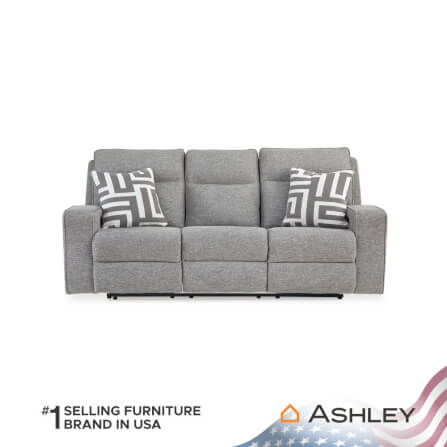 โซฟาปรับเอนไฟฟ้า 3 ที่นั่ง พร้อมพนักพิงศีรษะปรับได้ ASHLEY FURNITURE HOMESTORE รุ่น BISCOE/3RRM สีเทาอ่อน_0