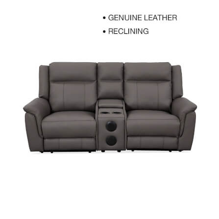 โซฟาปรับเอนนอน 2 ที่นั่ง/ปรับด้วยไฟฟ้า CHIC REPUBLIC รุ่น MILER/2RRM สีเทาเข้ม_1
