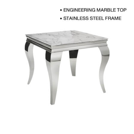 โต๊ะข้าง CHIC REPUBLIC รุ่น SANTIAGO-CH/60 MARBLE สีขาว_1