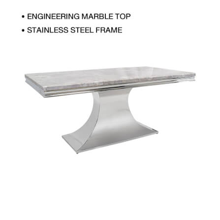โต๊ะอาหาร CHIC REPUBLIC รุ่น HERNANDEZ-CH/180 MARBLE สีเทาอ่อน_1