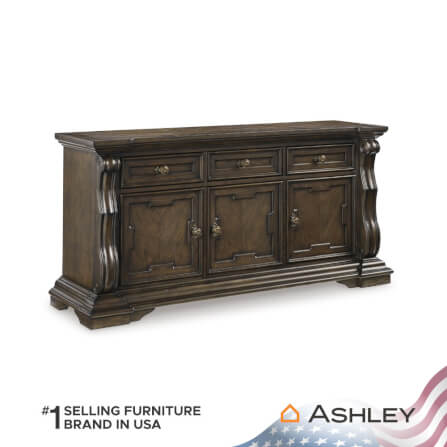 ตู้เตี้ยบานผสม ASHLEY FURNITURE HOMESTORE รุ่น MAYLEE/181 สีน้ำตาลเข้ม_1
