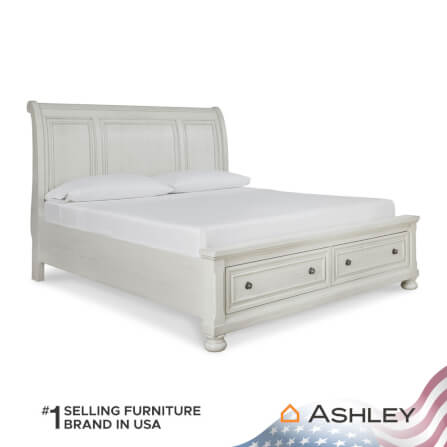 เตียงนอนขนาด 6 ฟุต ASHLEY FURNITURE HOMESTORE รุ่น ROBBINSDALE/180 สีขาววินเทจ_1