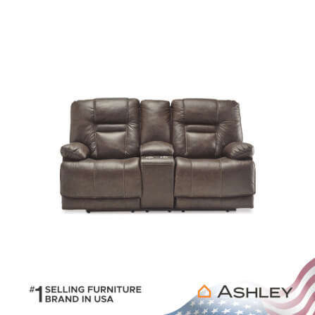 โซฟาปรับเอนไฟฟ้า 2 ที่นั่งพร้อมที่วางแขน ASHLEY FURNITURE HOMESTORE รุ่น WURSTROW/2RRM สีน้ำตาล_1