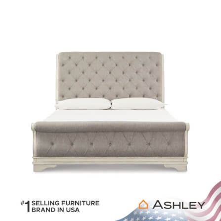 เตียงนอนขนาด 6 ฟุต ASHLEY FURNITURE HOMESTORE รุ่น REALYN/180 สีขาววินเทจ_2
