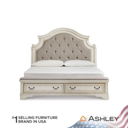 เตียงนอนขนาด 6 ฟุต ASHLEY FURNITURE HOMESTORE รุ่น REALYN/180 สีขาววินเทจ_2