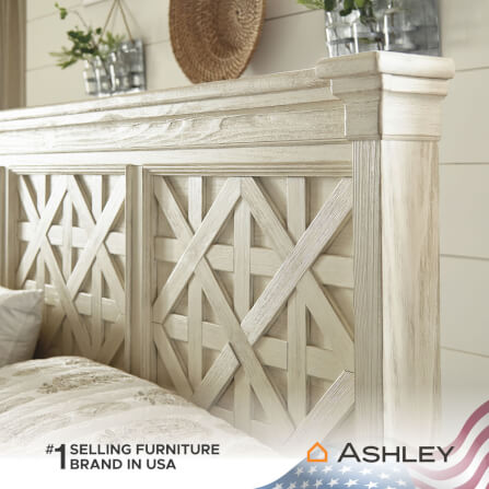 เตียงนอนขนาด 6 ฟุต ASHLEY FURNITURE HOMESTORE รุ่น BOLANBURG/180 สีขาววินเทจ_2