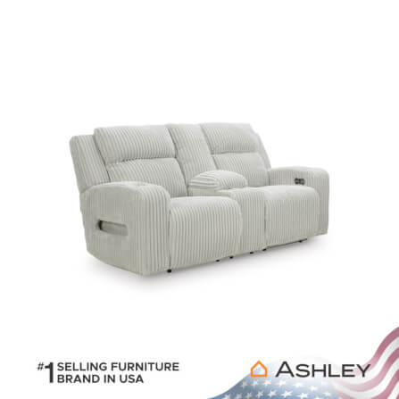 โซฟาปรับเอนไฟฟ้า 2 ที่นั่งพร้อมที่วางแขน ASHLEY FURNITURE HOMESTORE รุ่น TWINBROOKE/2RRM สีเทาอ่อน_2