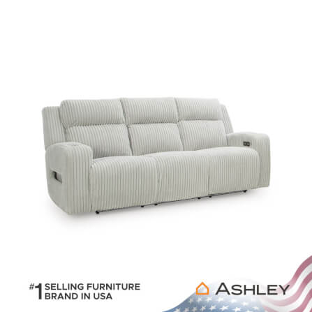 โซฟาปรับเอนไฟฟ้า 3 ที่นั่ง พร้อมพนักพิงศีรษะปรับได้ ASHLEY FURNITURE HOMESTORE รุ่น TWINBROOKE/3RRM สีเทาอ่อน_2