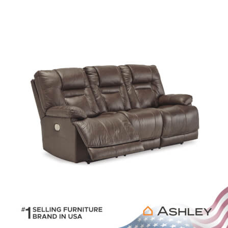 โซฟาปรับเอนไฟฟ้า 3 ที่นั่ง พร้อมพนักพิงศีรษะปรับได้ ASHLEY FURNITURE HOMESTORE รุ่น WURSTROW/3RRM สีน้ำตาล_2