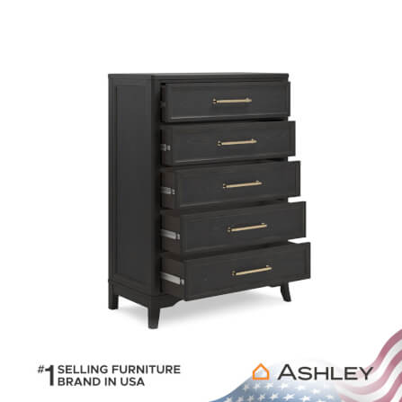 ตู้ลิ้นชัก 5 ลิ้นชัก ASHLEY FURNITURE HOMESTORE รุ่น WELLTERN/101 สีดำ_3