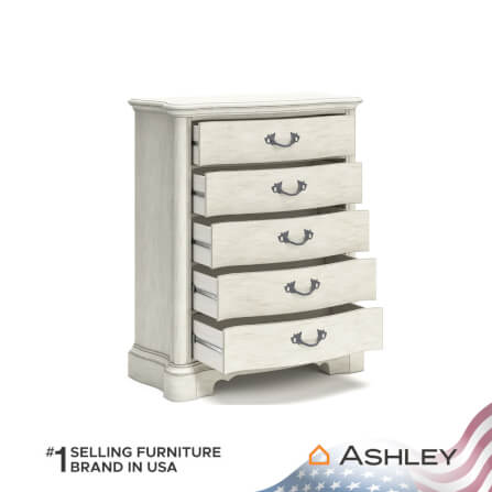 ตู้ลิ้นชัก 5 ลิ้นชัก ASHLEY FURNITURE HOMESTORE รุ่น ARLENDYNE/109 สีขาววินเทจ_3