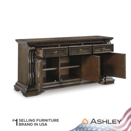 ตู้เตี้ยบานผสม ASHLEY FURNITURE HOMESTORE รุ่น MAYLEE/181 สีน้ำตาลเข้ม_3
